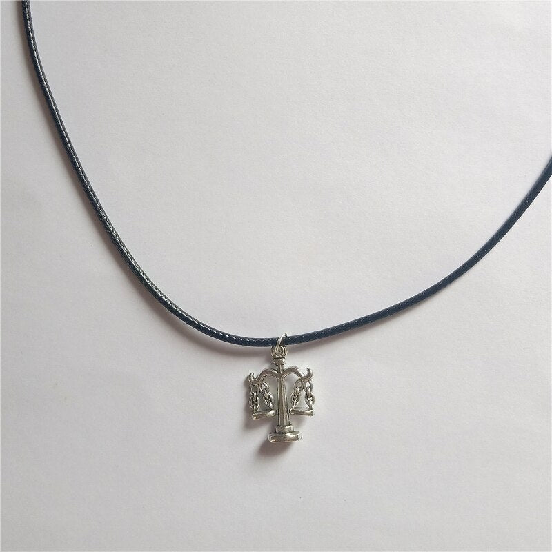 Scale Charm Choker Necklace - Black Leather Gothic Punk Necklace with Scale Pendant