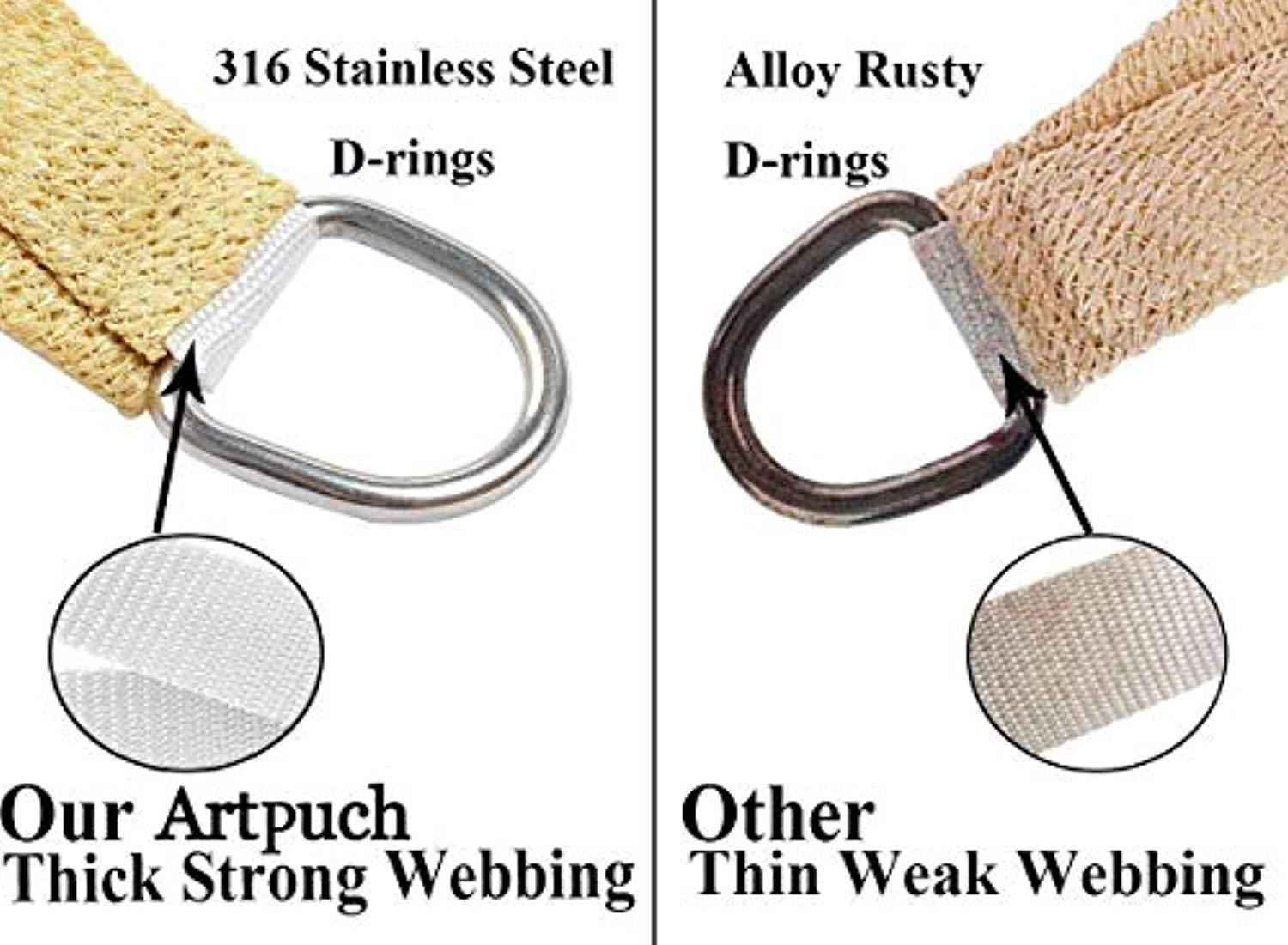 10 x 13 Sun Shade Sails Canopy Rectangle Sand, 185GSM UV Block Shade Sail for Patio Garden Outdoor