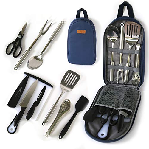 Life 2 Go 10-Piece Camp Cooking Utensil Set with Portable Carry Case