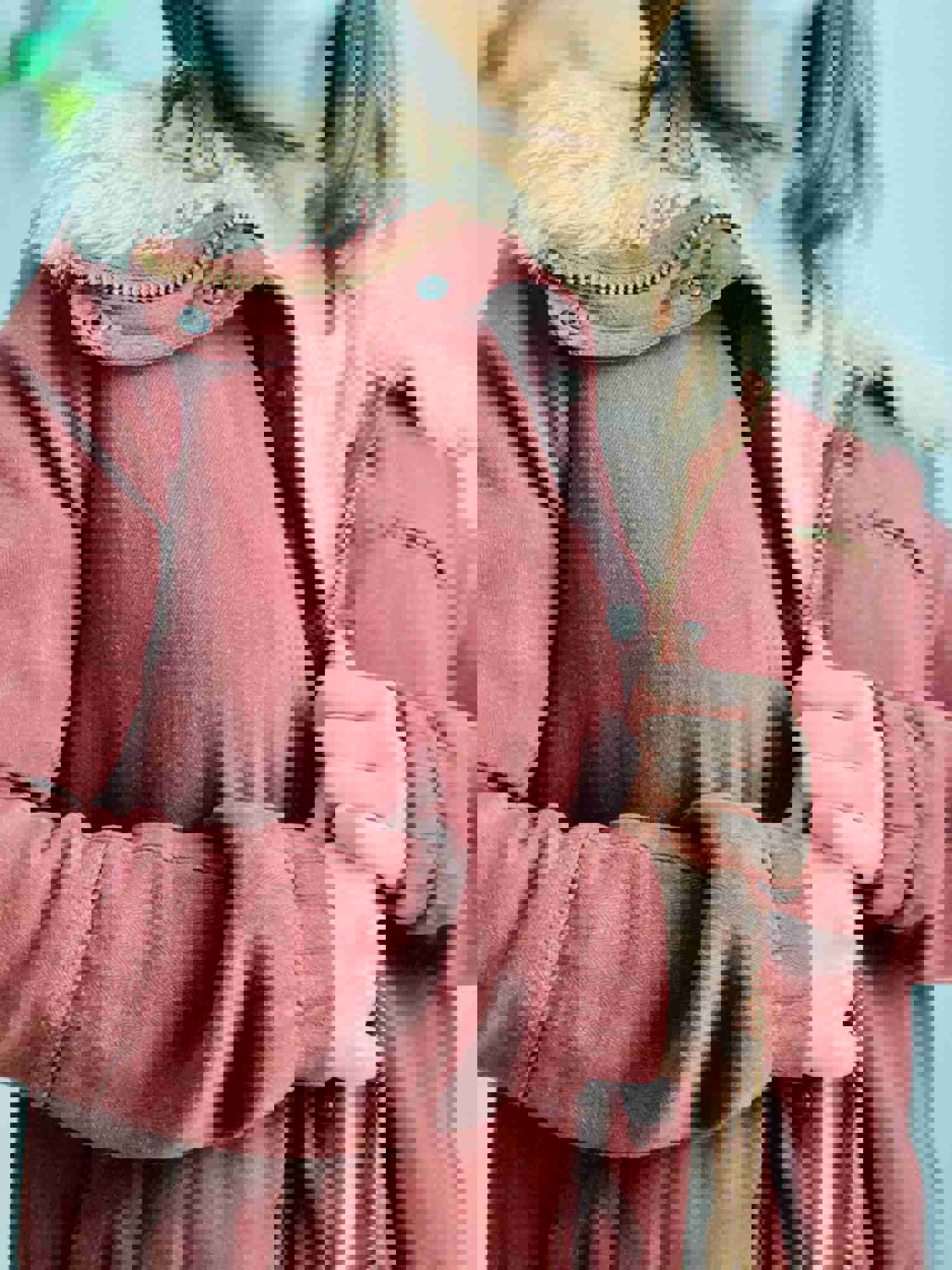 Vintage Burgundy Winter Jacket with Faux Fur