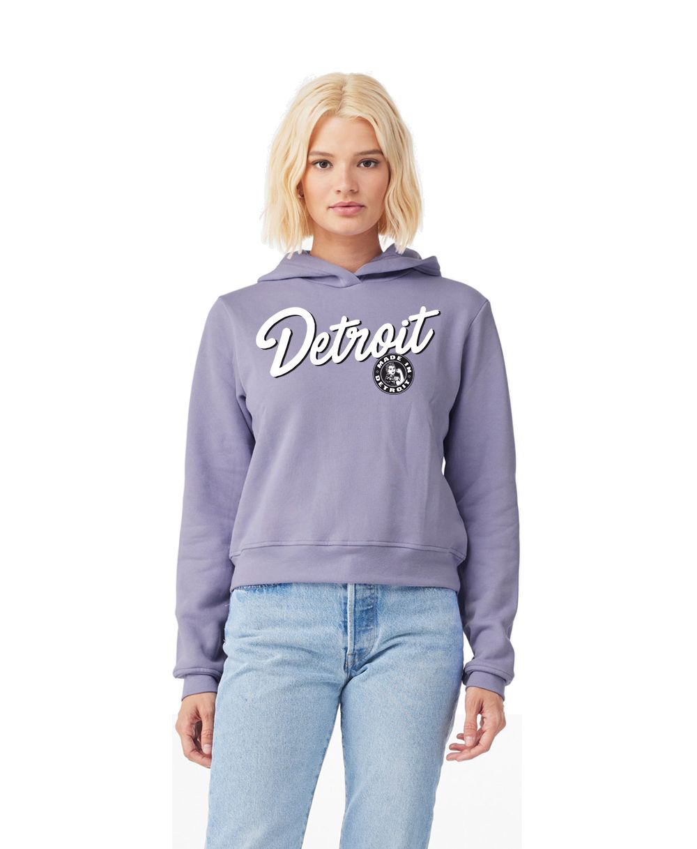 DETROIT SCRIPT ROSIE Hoodie - Bella + Canvas Ladies Classic Pullover Hooded Sweatshirt