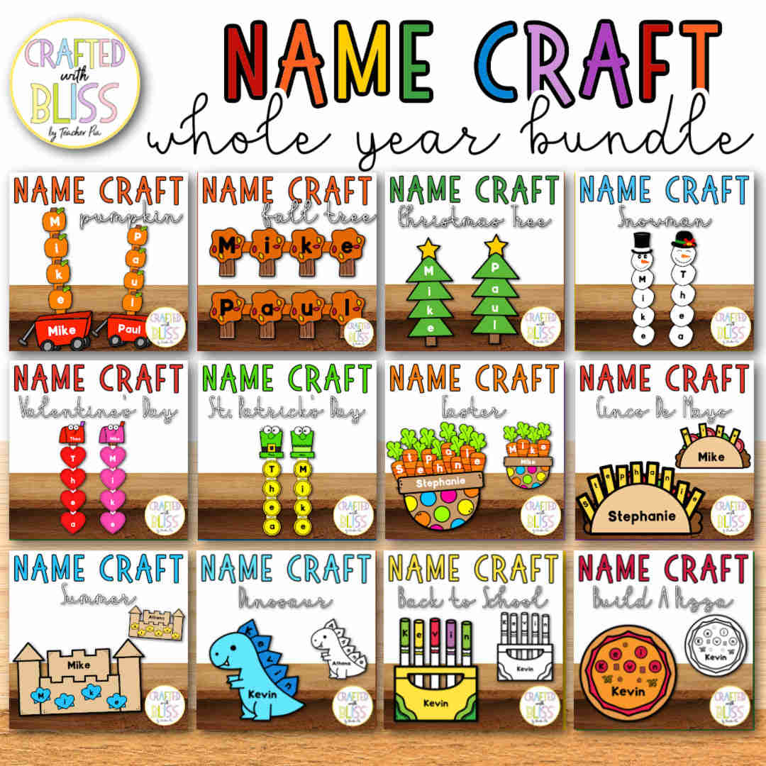 All Year Name Craft For Kids Big Bundle (Preschool, Sped, Kindergarten)