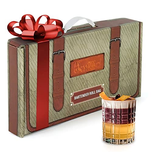 Barillio Cocktail Shaker Set Bartender Kit with Travel Bag - Premium Mixology Gear