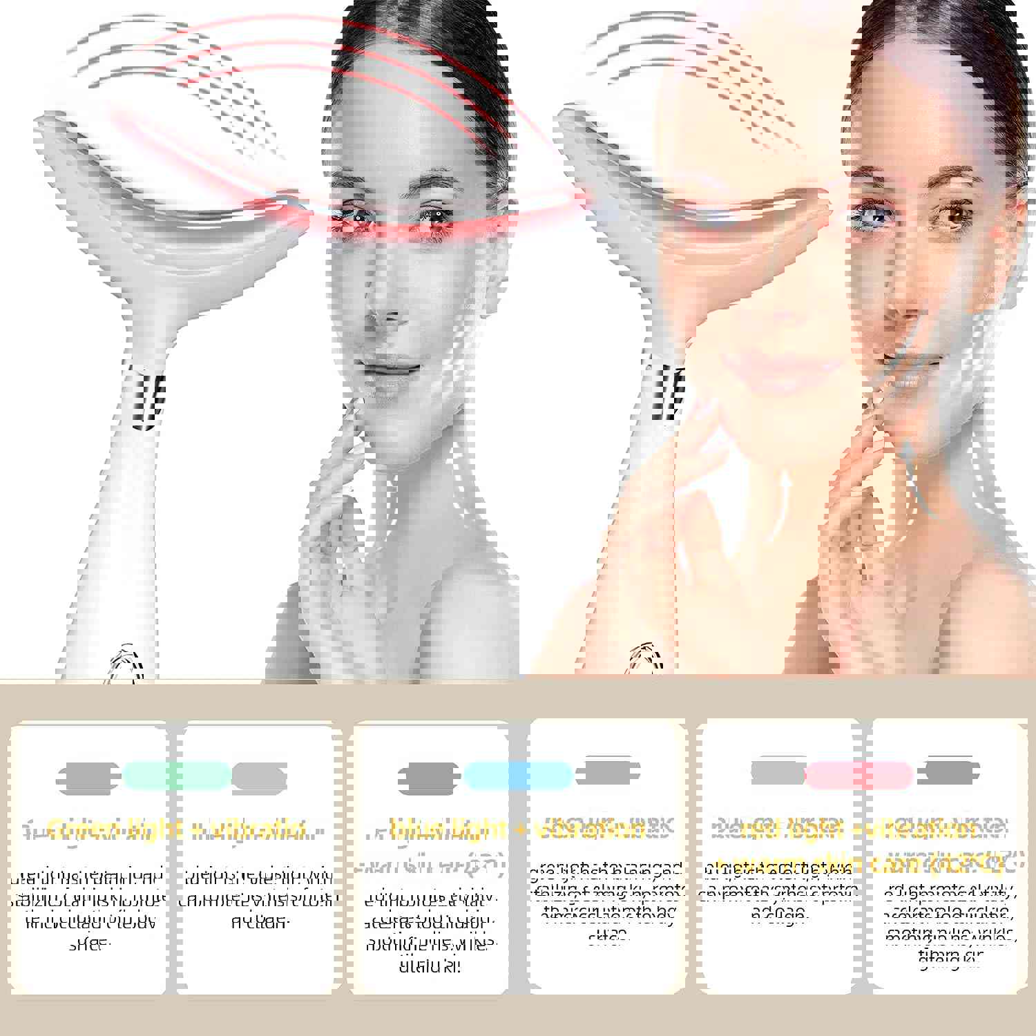 3 Modes Neck Beauty Device Facial Massager for Wrinkle Removal & Face Lift