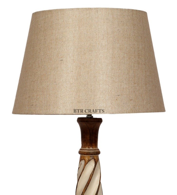 BTR CRAFTS Twister Wooden Table Lamp (Bulb not Included)