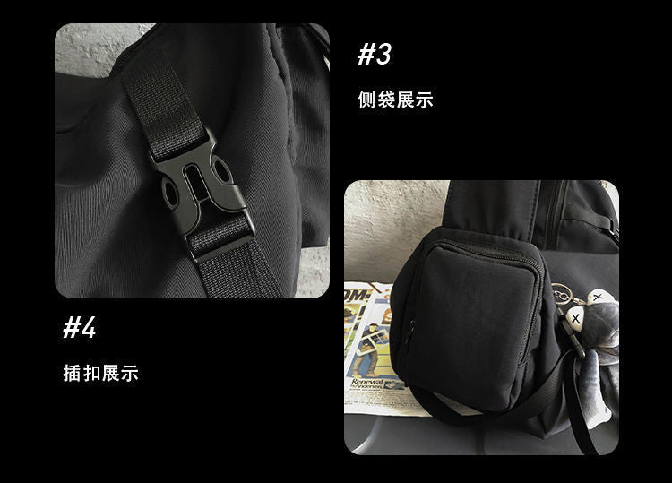 Lkblock Japanese Functional Nylon Sling Bag for Women - Large Capacity Casual Crossbody Messenger Bag