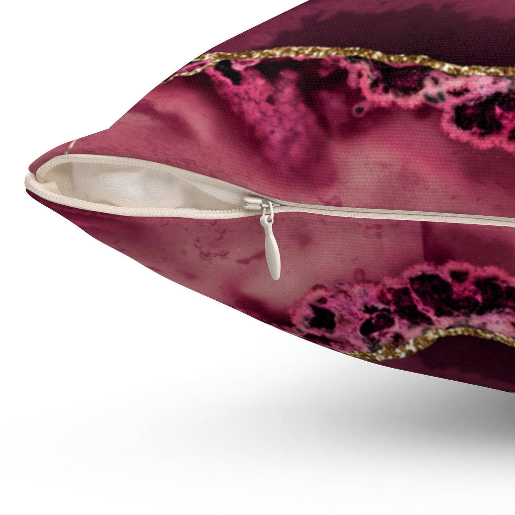 Abstract Boho Pillow Cover | Wine Red Black Gold