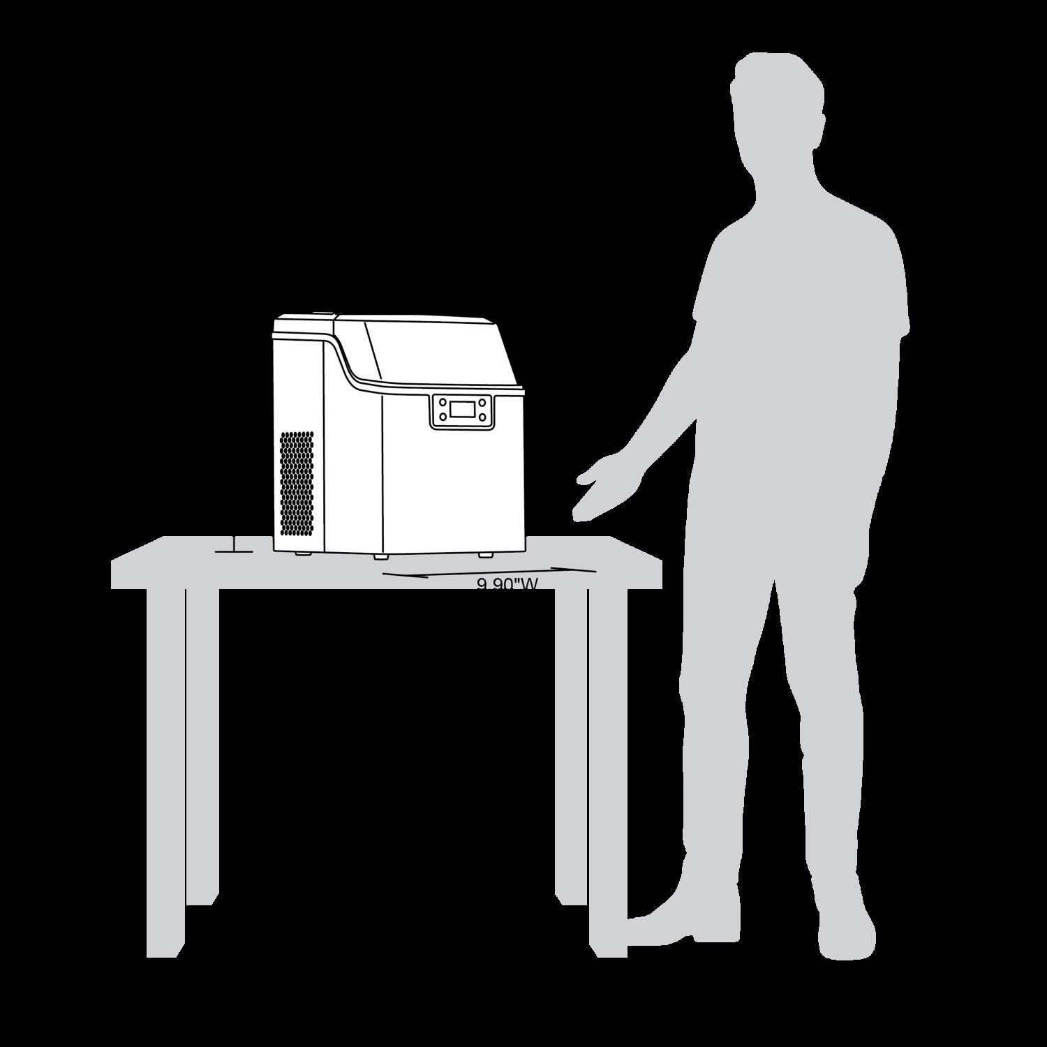 Newair Countertop Clear Ice Maker with FrozenFallTM Technology