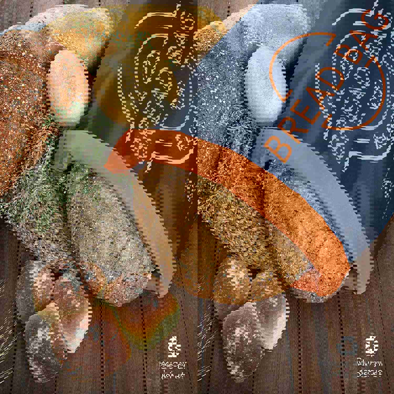 Linen Bread Bag - Reusable Freezer Bag for Homemade Bread