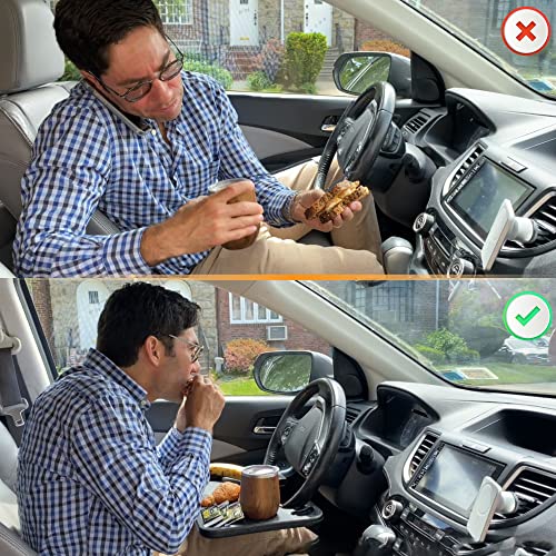 EcoNour 2 in 1 Car Steering Wheel Tray | Portable Lap Desk for Work & Dining | ABS Material | Truck Driver Accessories