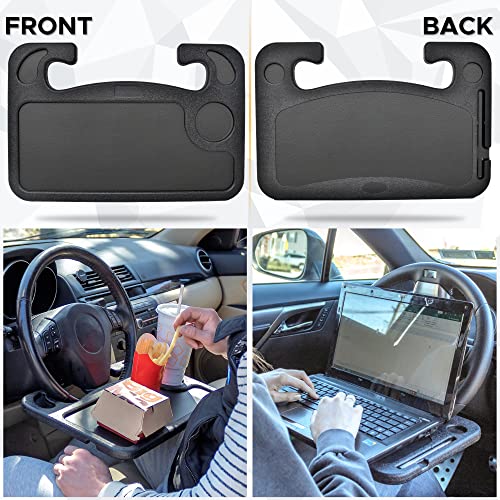 EcoNour 2 in 1 Car Steering Wheel Tray | Portable Lap Desk for Work & Dining | ABS Material | Truck Driver Accessories