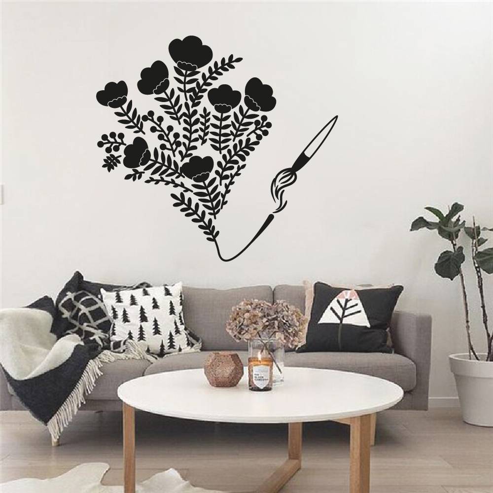 Flowers Floral Vinyl Wall Sticker - Spring Silhouette Decal