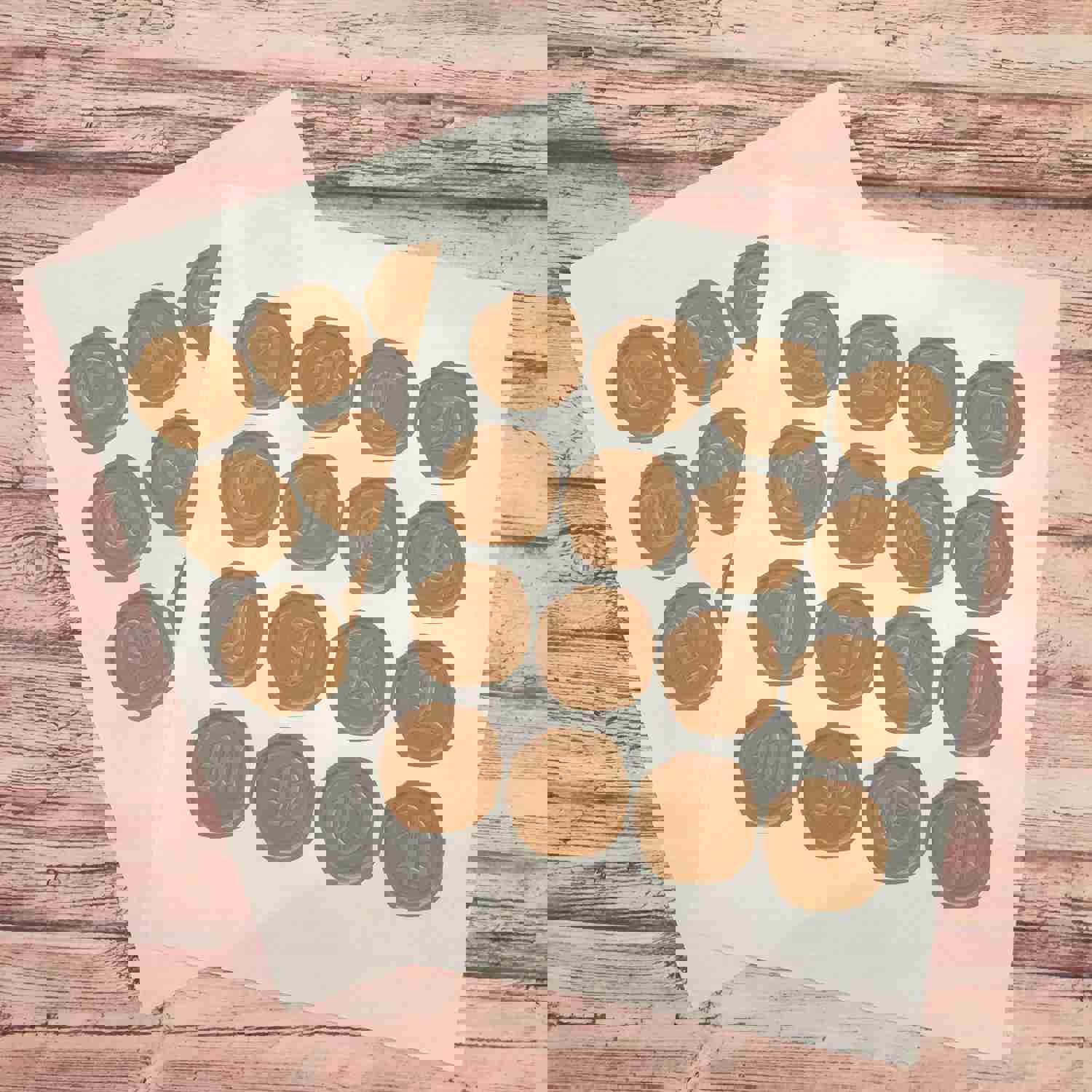 Set of 48 Personalized Wax Seal Stickers for Envelopes