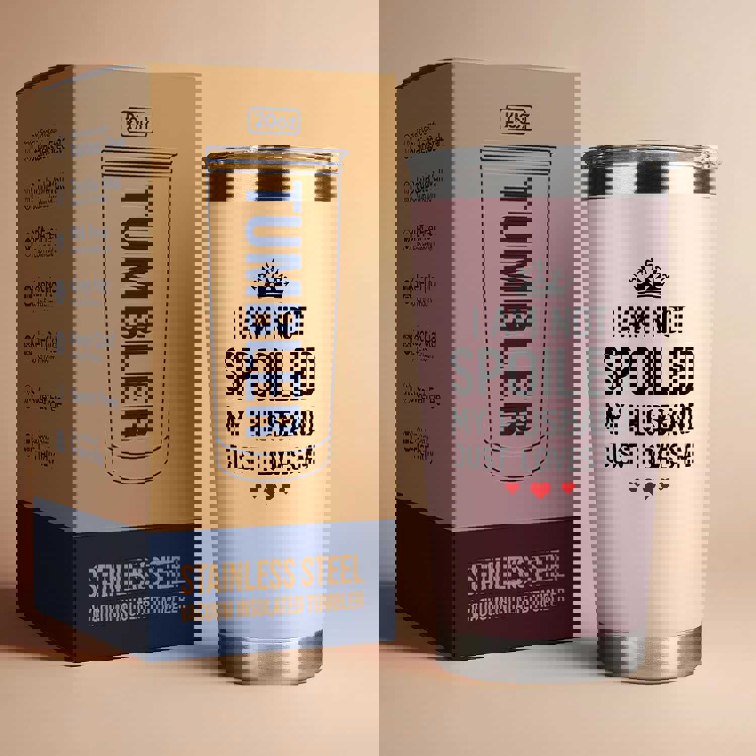 I Love You Wife Tumbler - Anniversary & Birthday Gift (Pink)