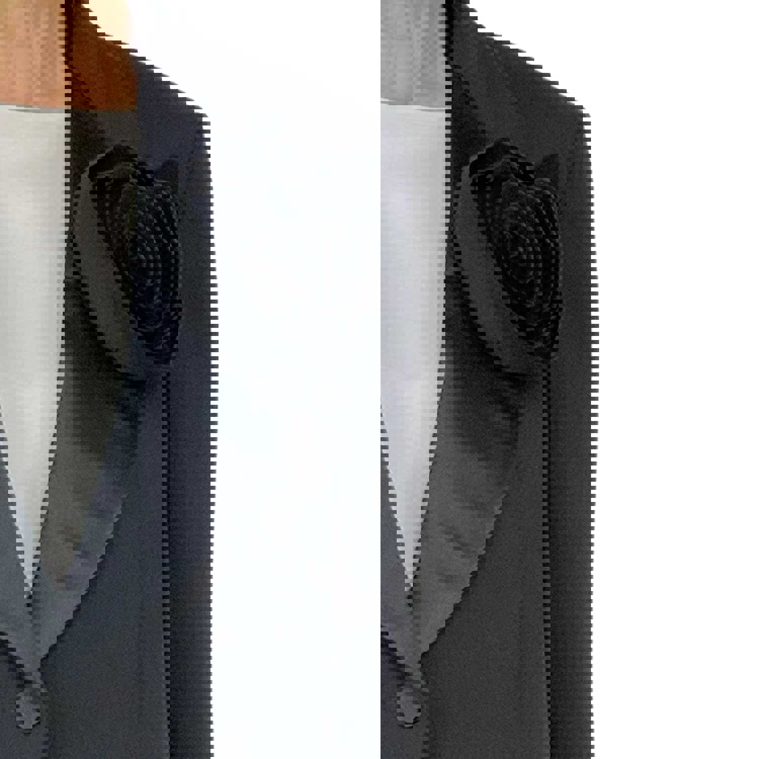 SATIN CREPE JACKET WITH ROSE