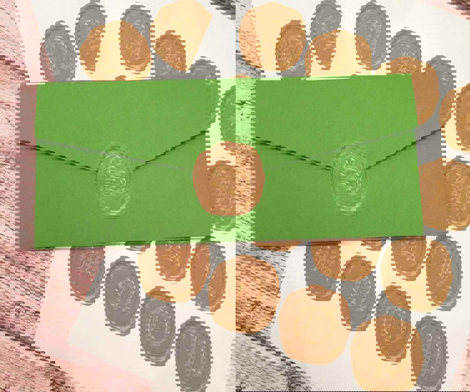 Set of 48 Personalized Wax Seal Stickers for Envelopes