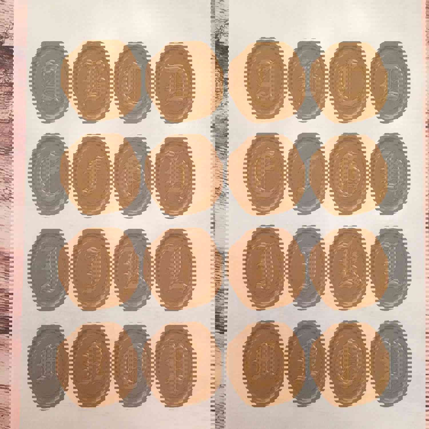 Set of 48 Personalized Wax Seal Stickers for Envelopes