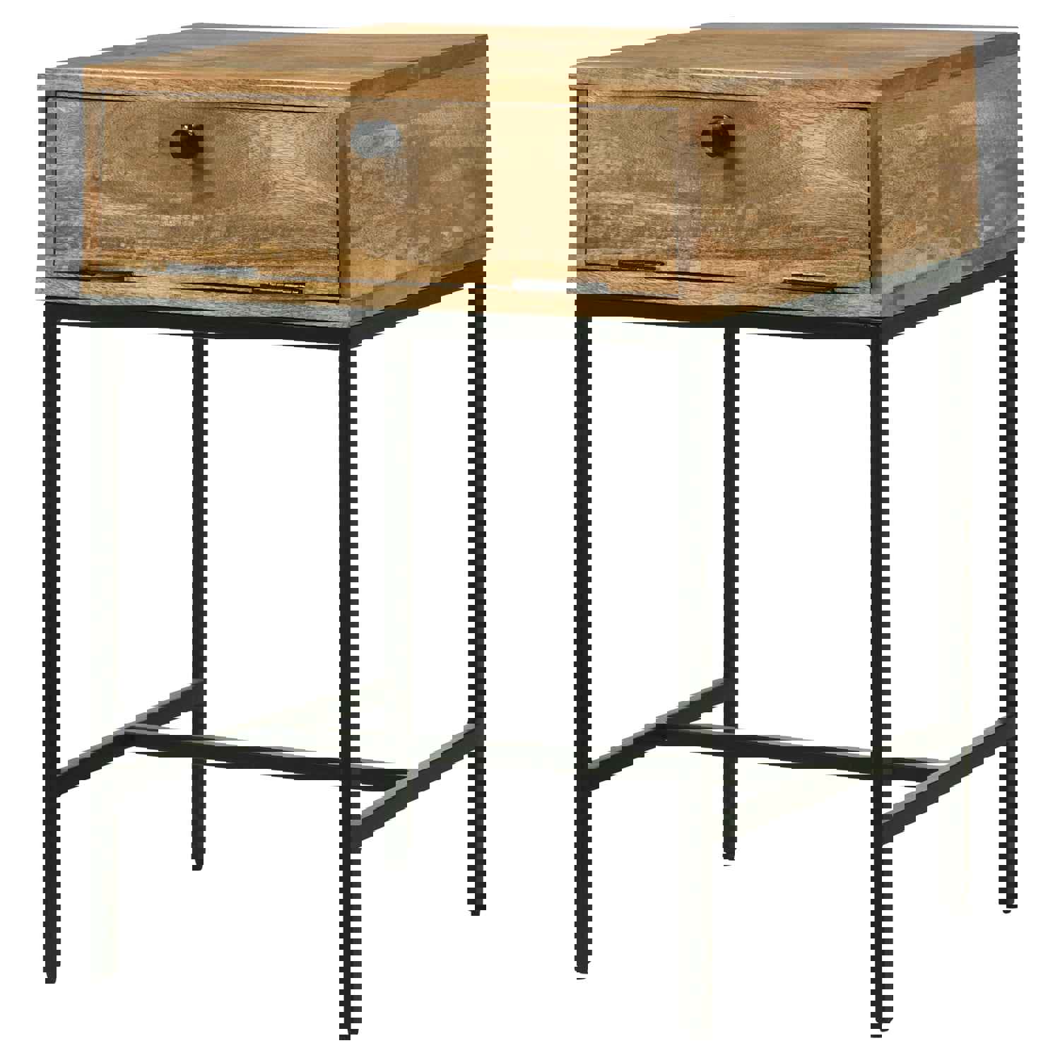 Stephie 1-drawer Rectangular End Table in Honey Brown