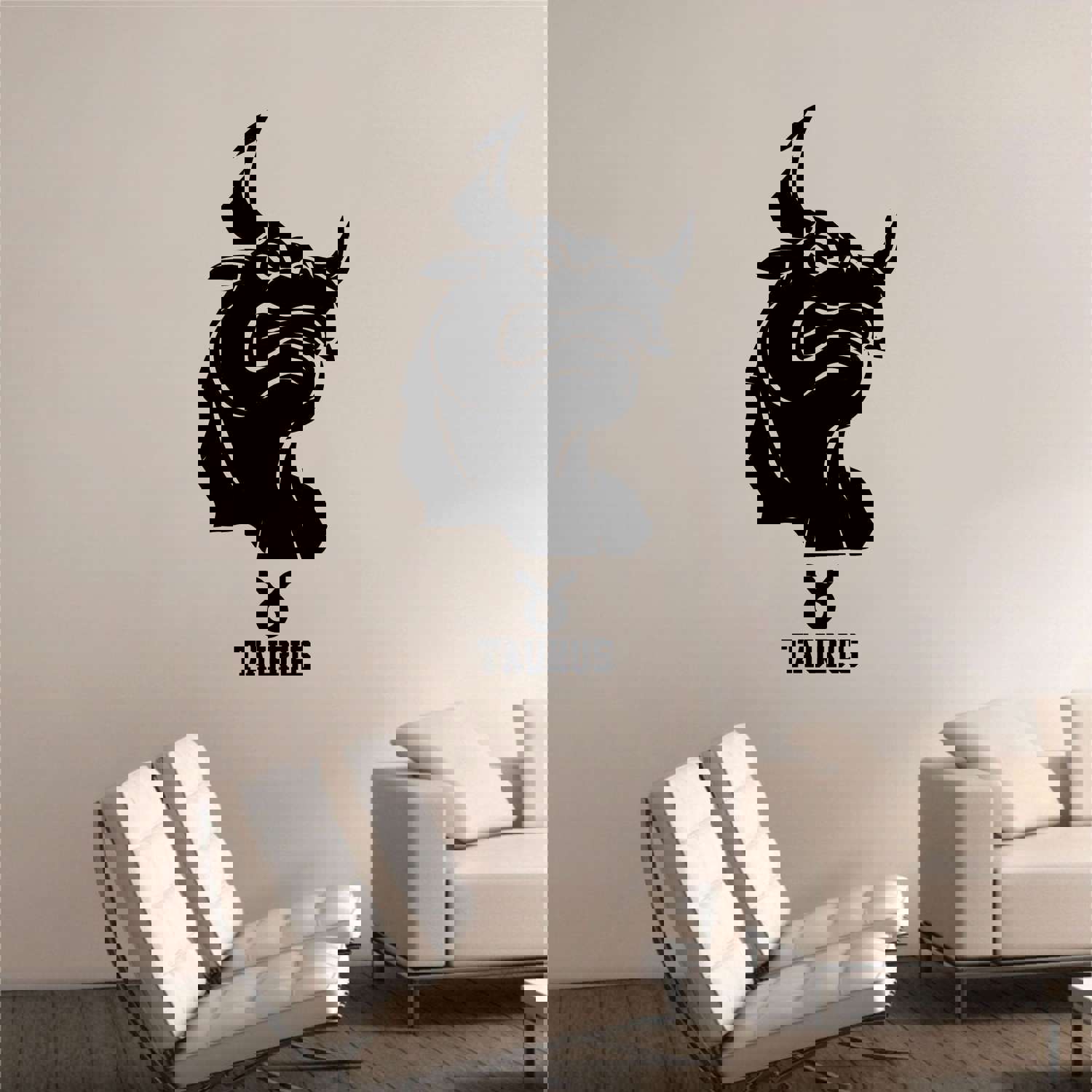 Horoscope Vinyl Wall Art Sticker Decal - Taurus Bull Tough Emblem Symbol
