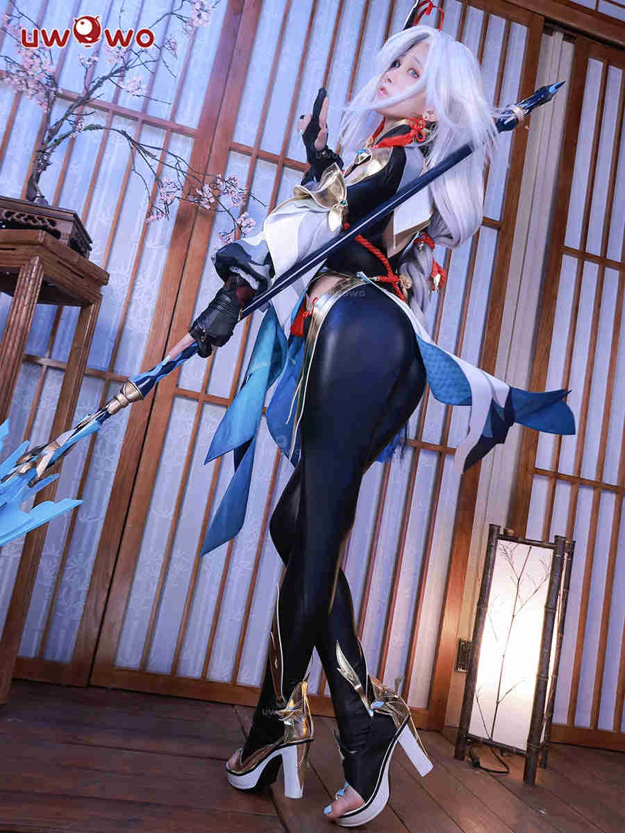 UWOWO Shenhe Cosplay Costume - Genshin Impact Liyue Cryo Shen He Outfit for Halloween & Christmas