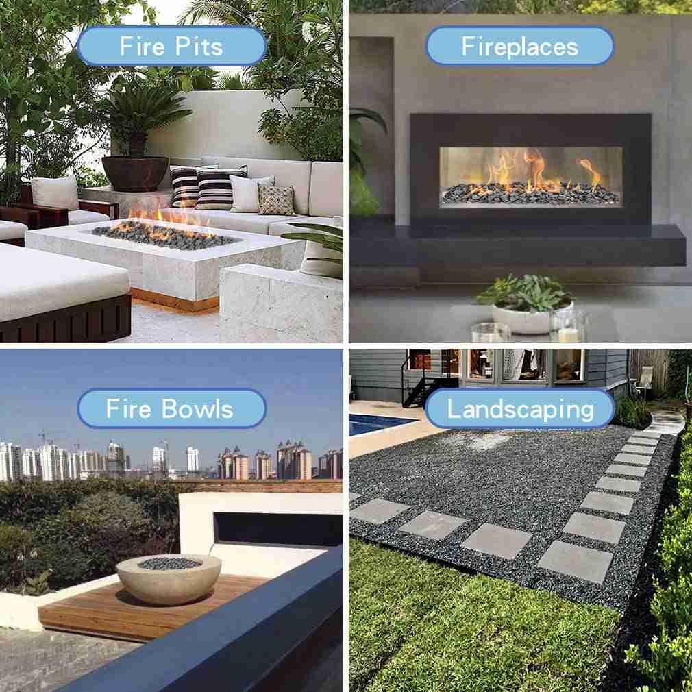 Skyflame 10LB Natural Lava Rocks for Fire Pits, Fireplaces, and Outdoor Decor