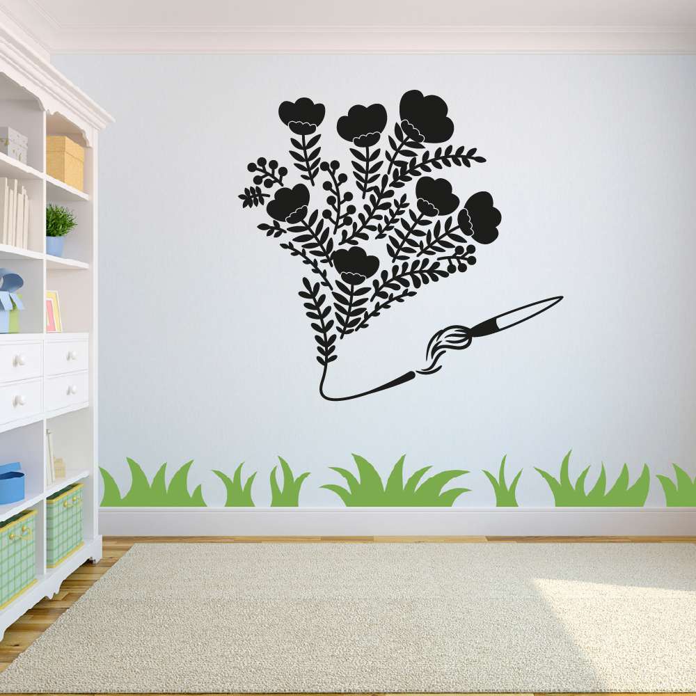Flowers Floral Vinyl Wall Sticker - Spring Silhouette Decal
