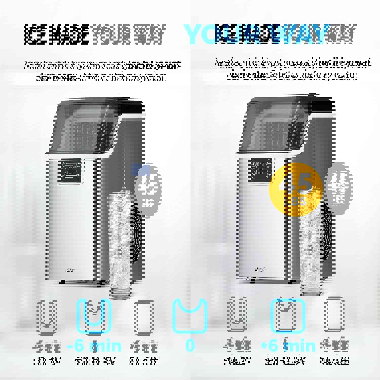 Newair Countertop Clear Ice Maker with FrozenFallTM Technology