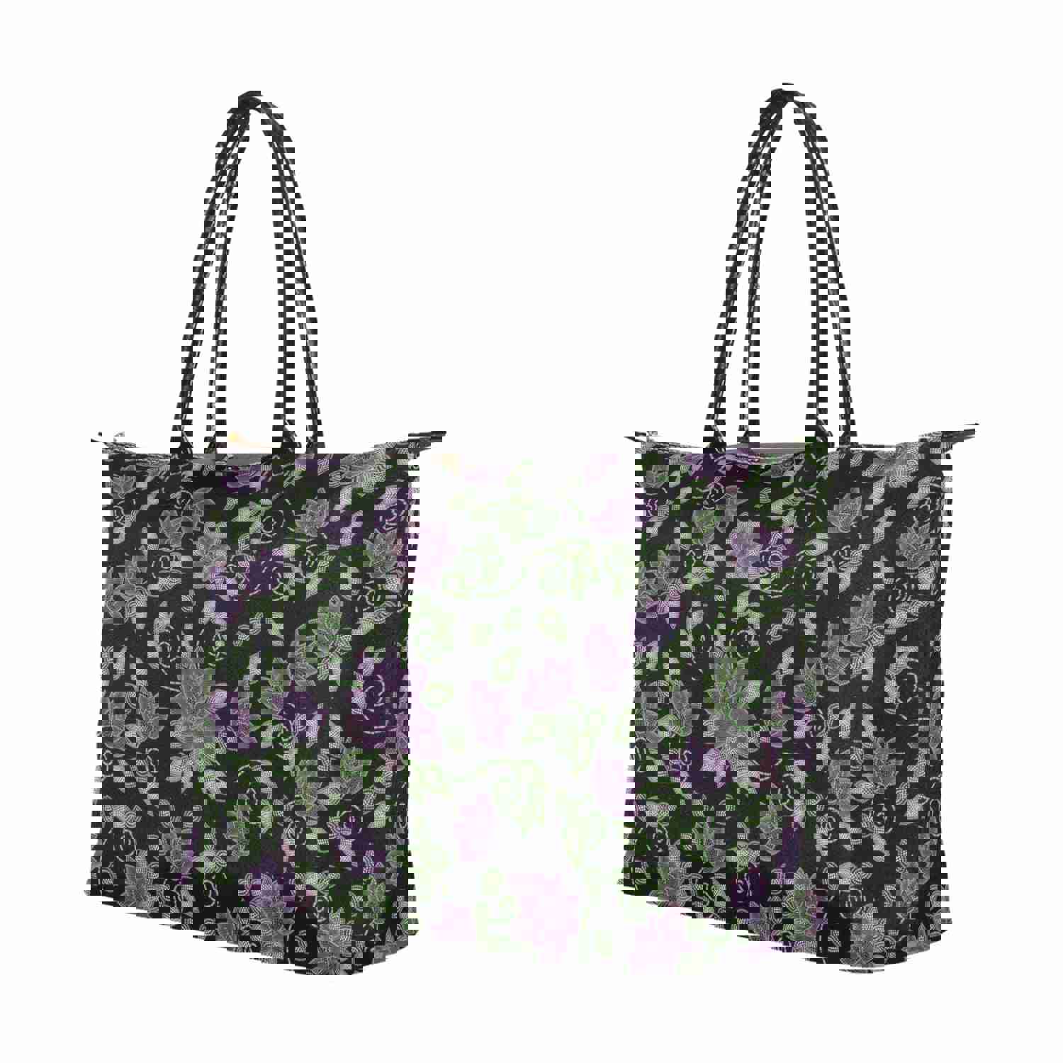 Purple Beaded Rose Single-Shoulder Lady Handbag