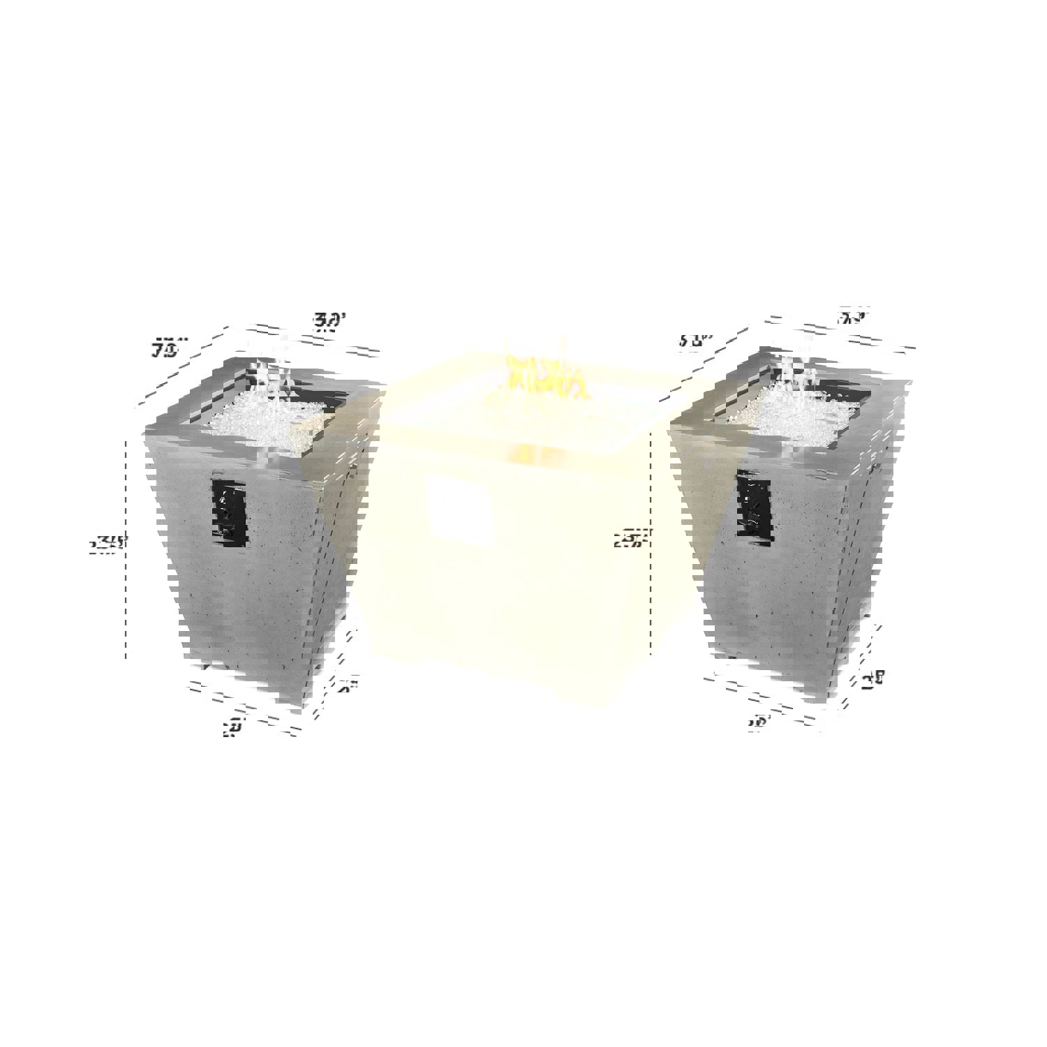 Cove Square Gas Fire Pit Bowl