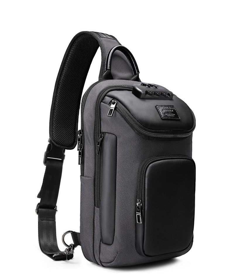 Lkblock Large Capacity Men Oxford Waterproof Multifunction Crossbody Bag