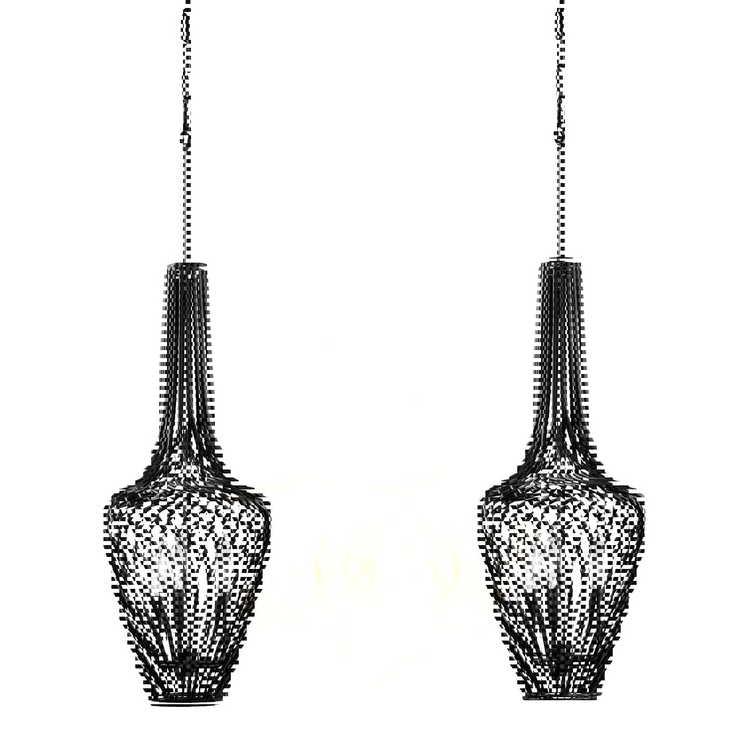 Elsa 3-Lt Genie Bottle Pendant - Black