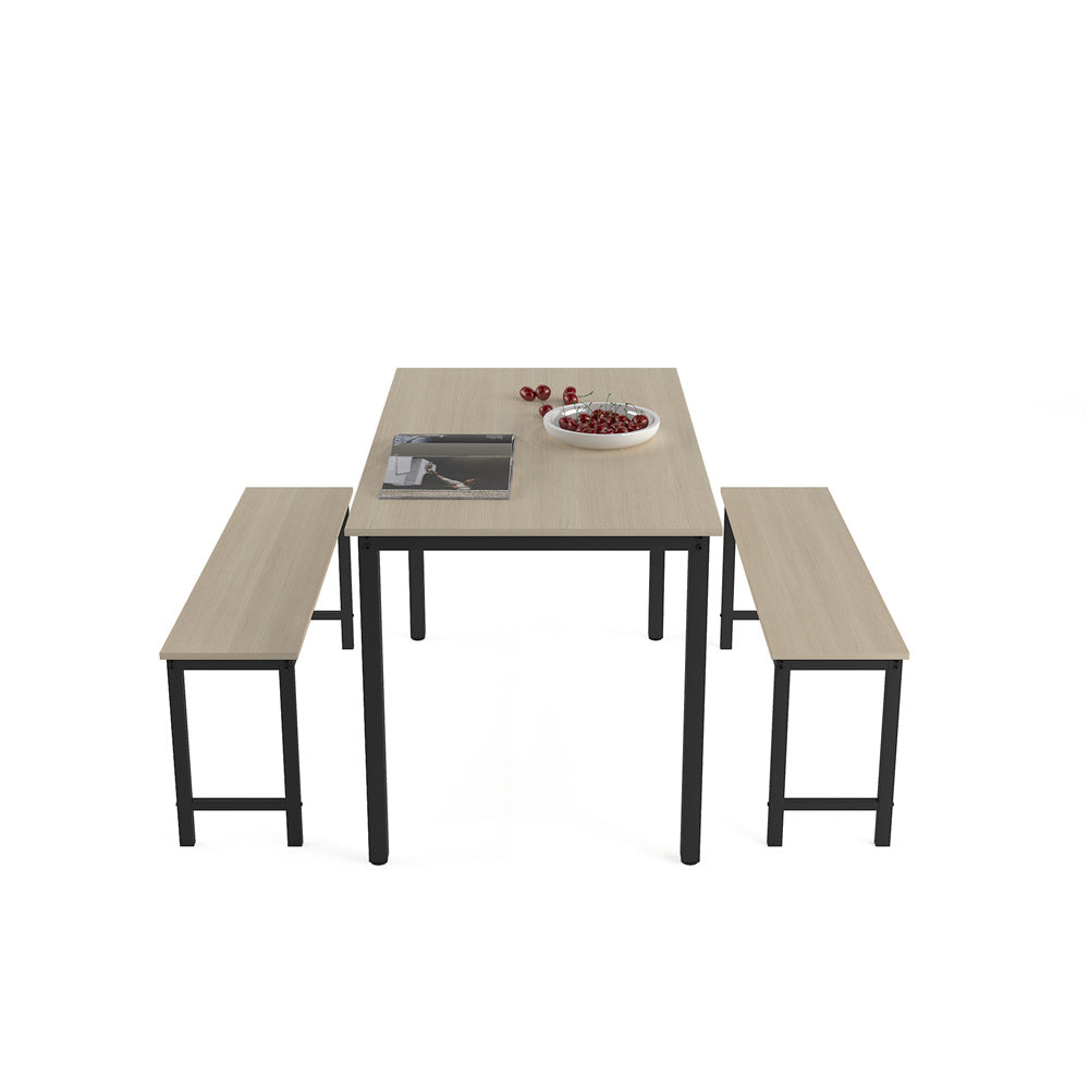 3-Piece Farmhouse Dining Room Set for 4 with Metal Frame and MDF Board