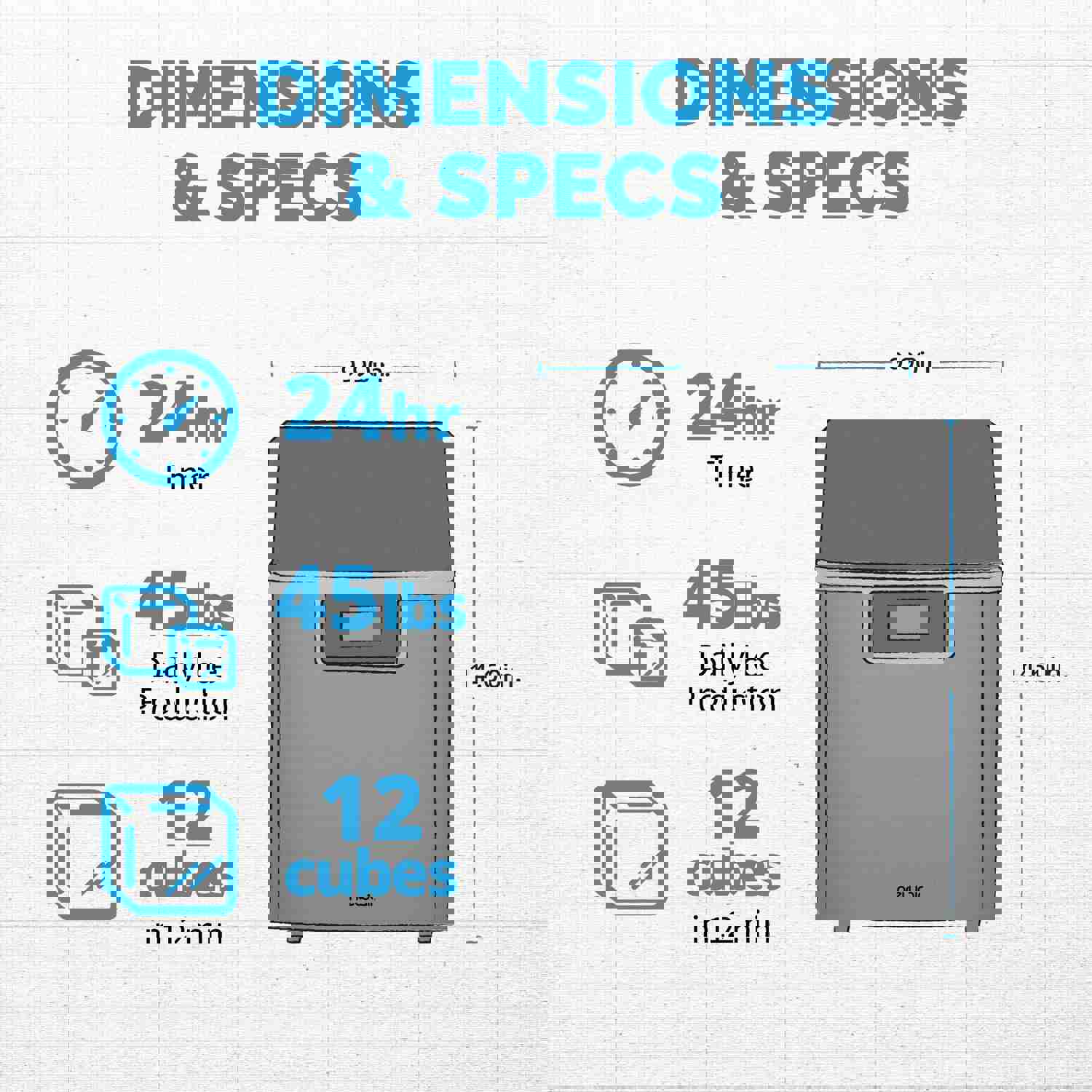 Newair Countertop Clear Ice Maker with FrozenFallTM Technology