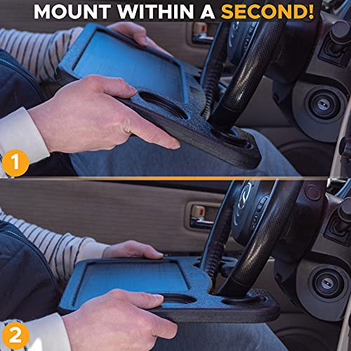 EcoNour 2 in 1 Car Steering Wheel Tray | Portable Lap Desk for Work & Dining | ABS Material | Truck Driver Accessories