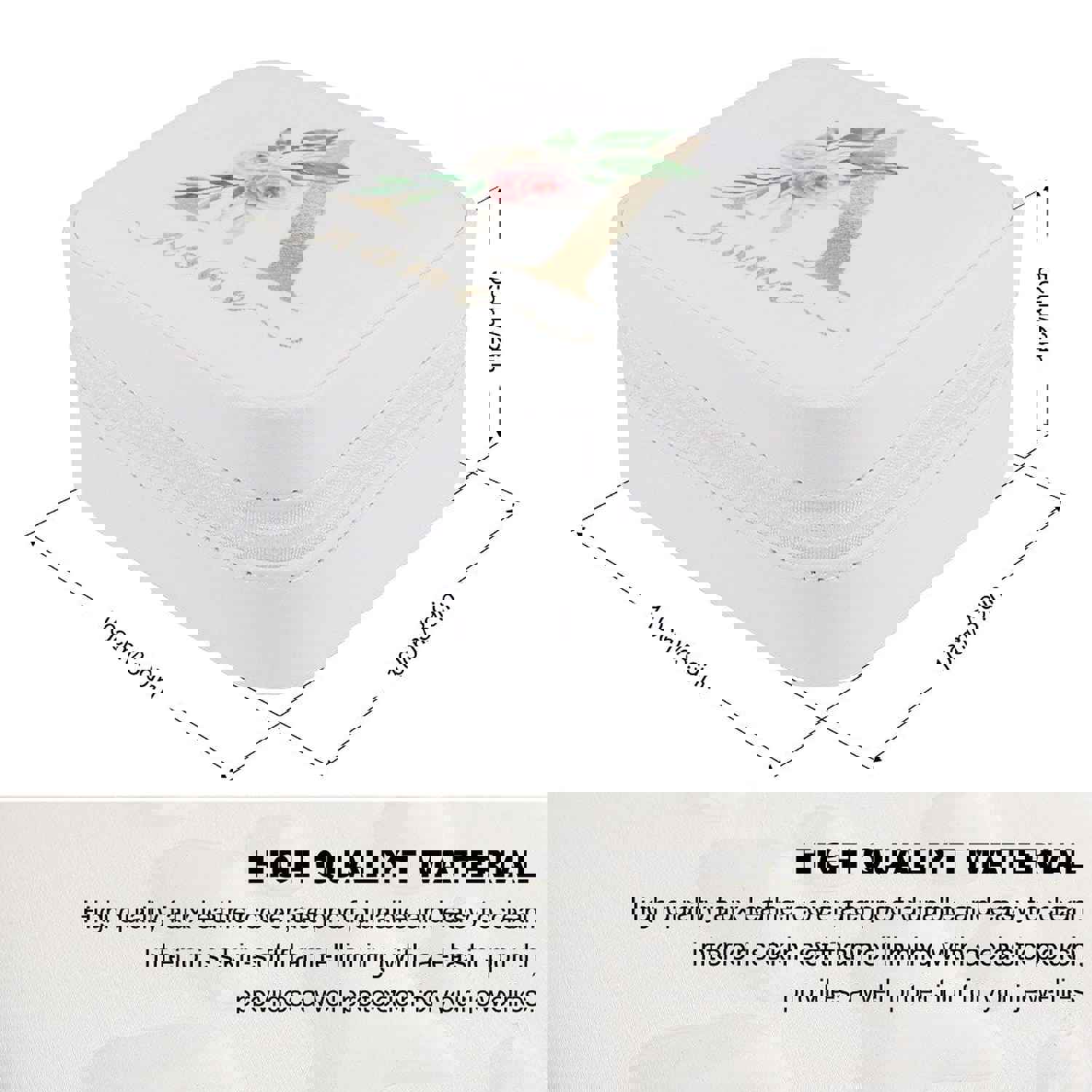 Custom Name & Initials Travel Makeup Box Jewelry Storage Organizer for Women