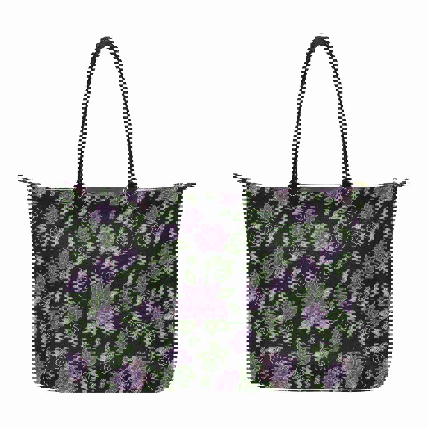 Purple Beaded Rose Single-Shoulder Lady Handbag