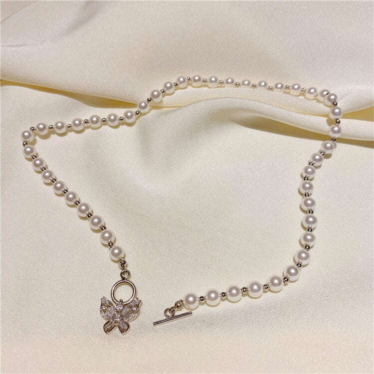 Vintage Baroque Irregular Pearl Pendant Necklace - Japanese & Korean Fashion Women's Jewelry