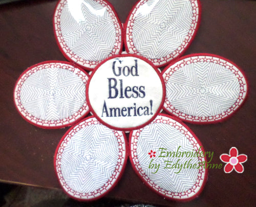Faith Based Patriotic Door Hanger - Digital Download Embroidery Project