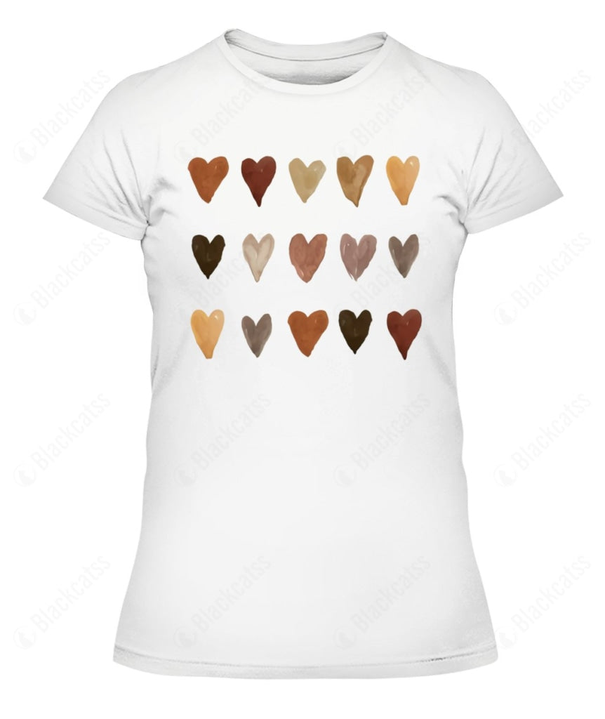 Watercolor Hearts Custom Graphic Apparel - Unisex Cotton T-Shirt