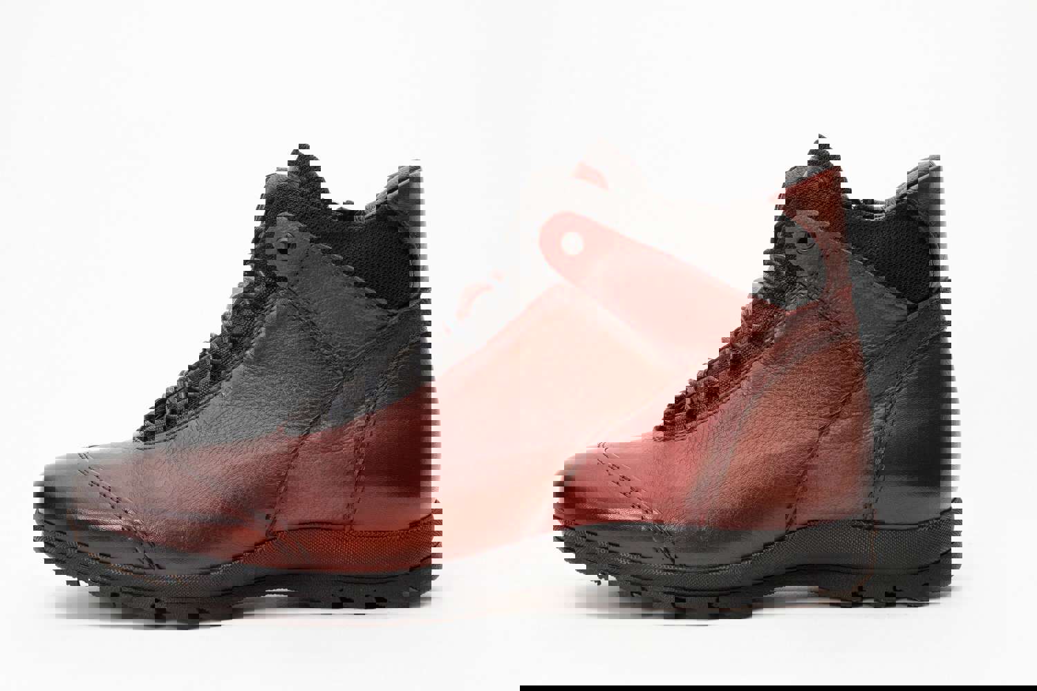 Houston Leather Burgundy Lace-Up Casual Men Boot with Zipper