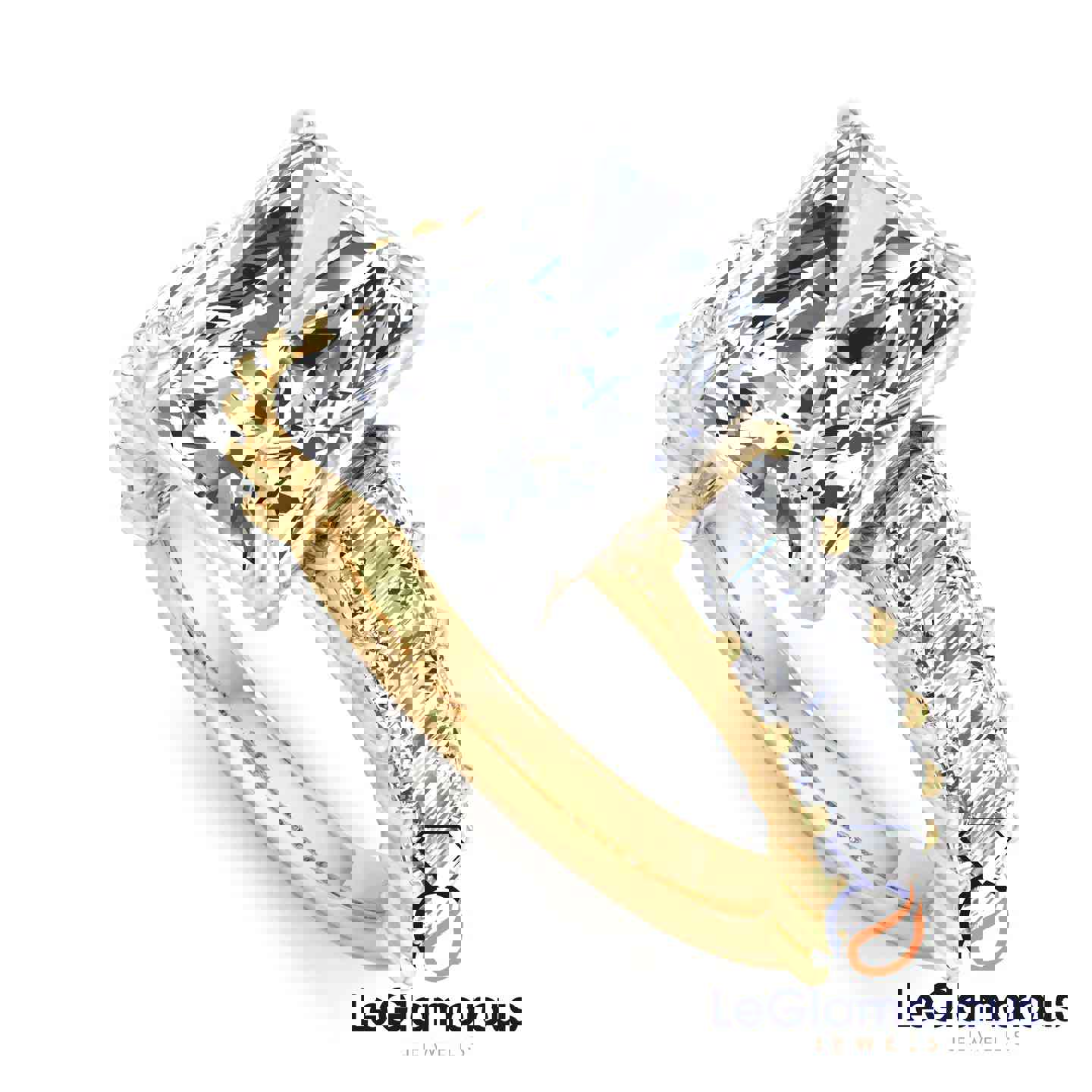 Radiant Cut Lab Grown Diamond Pave Engagement Ring - IGI Certified