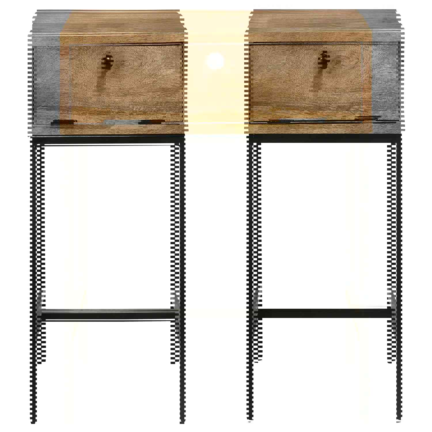 Stephie 1-drawer Rectangular End Table in Honey Brown