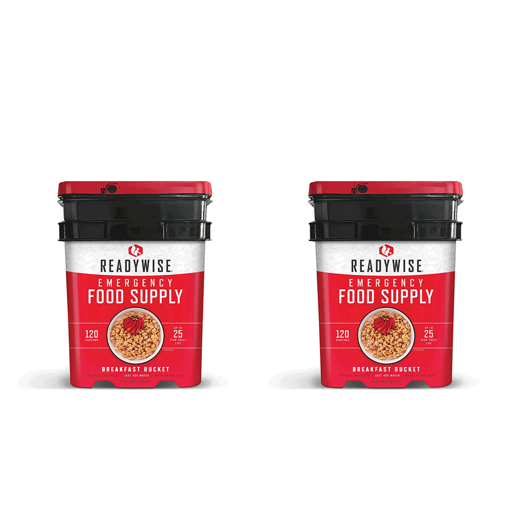 Breakfast Grab & Go Bucket - 120 Servings Emergency Storable Food by ReadyWise