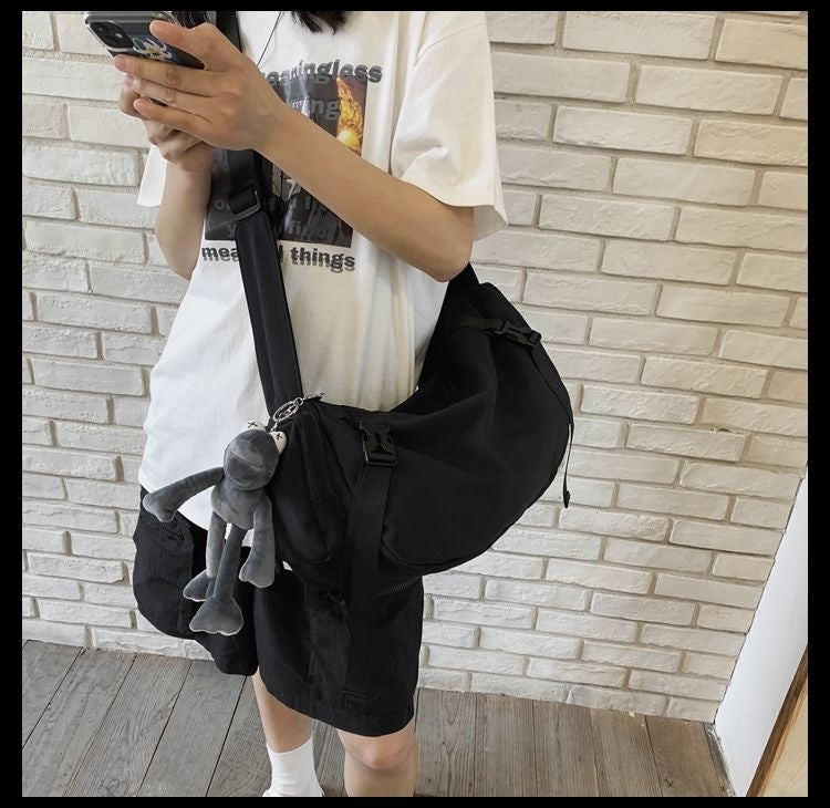 Lkblock Japanese Functional Nylon Sling Bag for Women - Large Capacity Casual Crossbody Messenger Bag