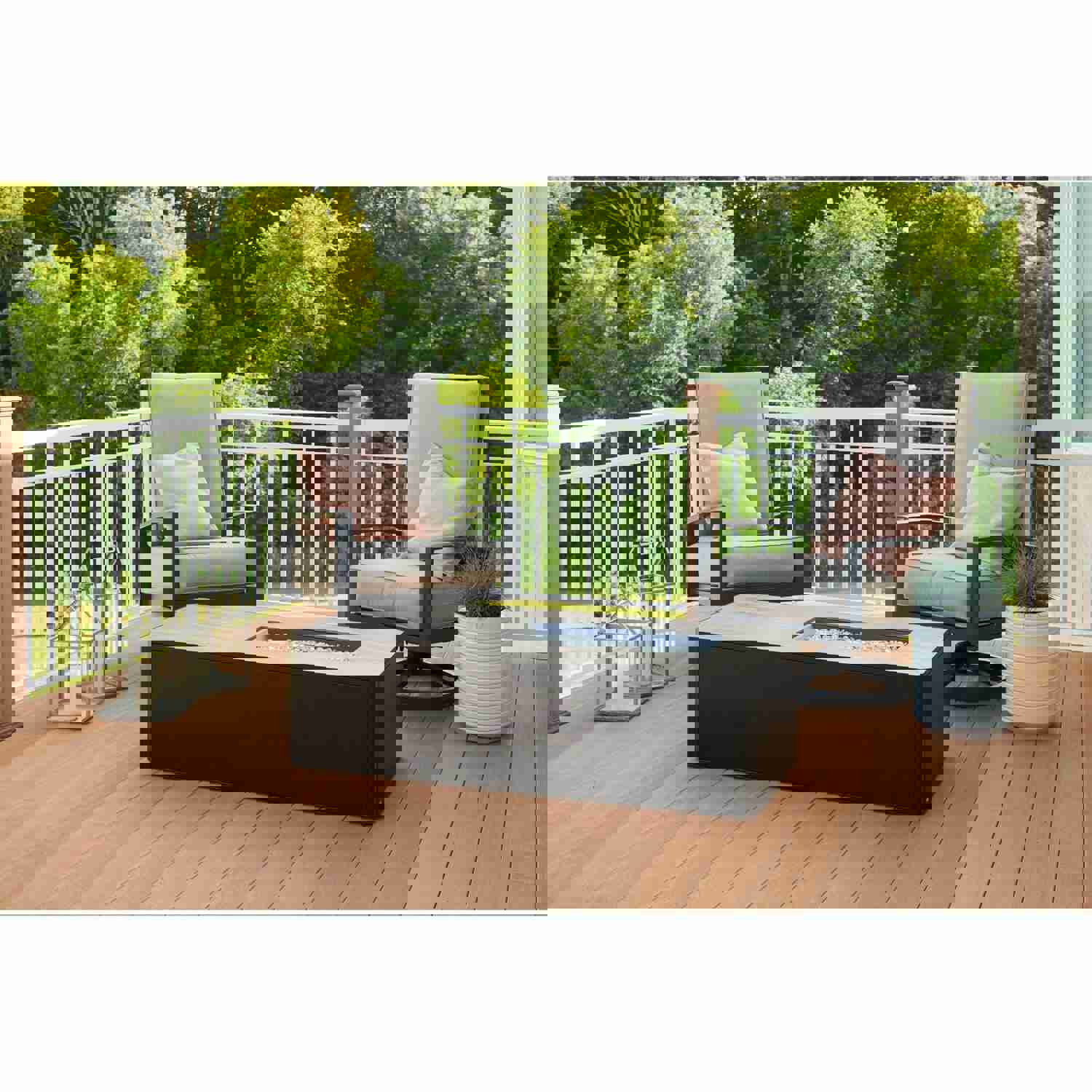 The Outdoor GreatRoom Company Kinney Rectangular Gas Fire Pit Table | KN-1224