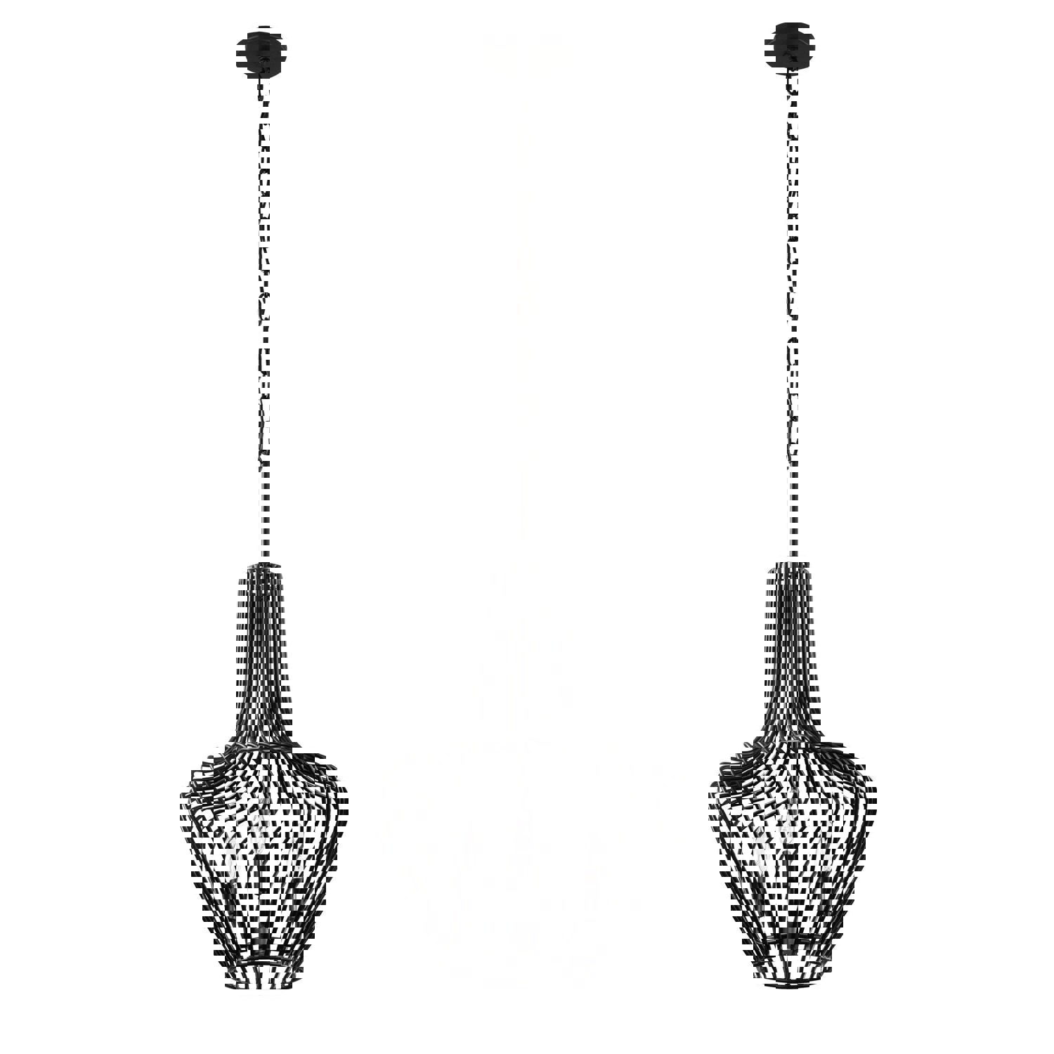 Elsa 3-Lt Genie Bottle Pendant - Black