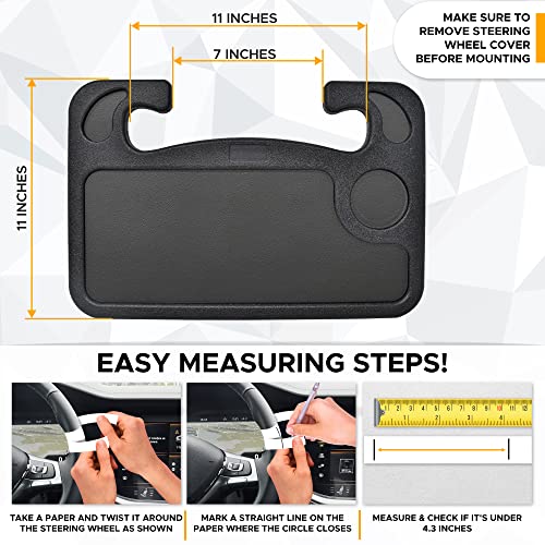 EcoNour 2 in 1 Car Steering Wheel Tray | Portable Lap Desk for Work & Dining | ABS Material | Truck Driver Accessories