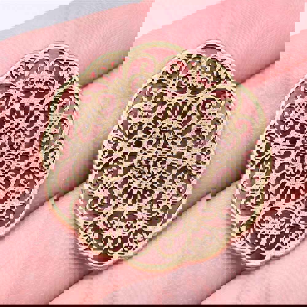 5pcs Antique Silver Hollow Flower Charms for DIY Jewelry Making