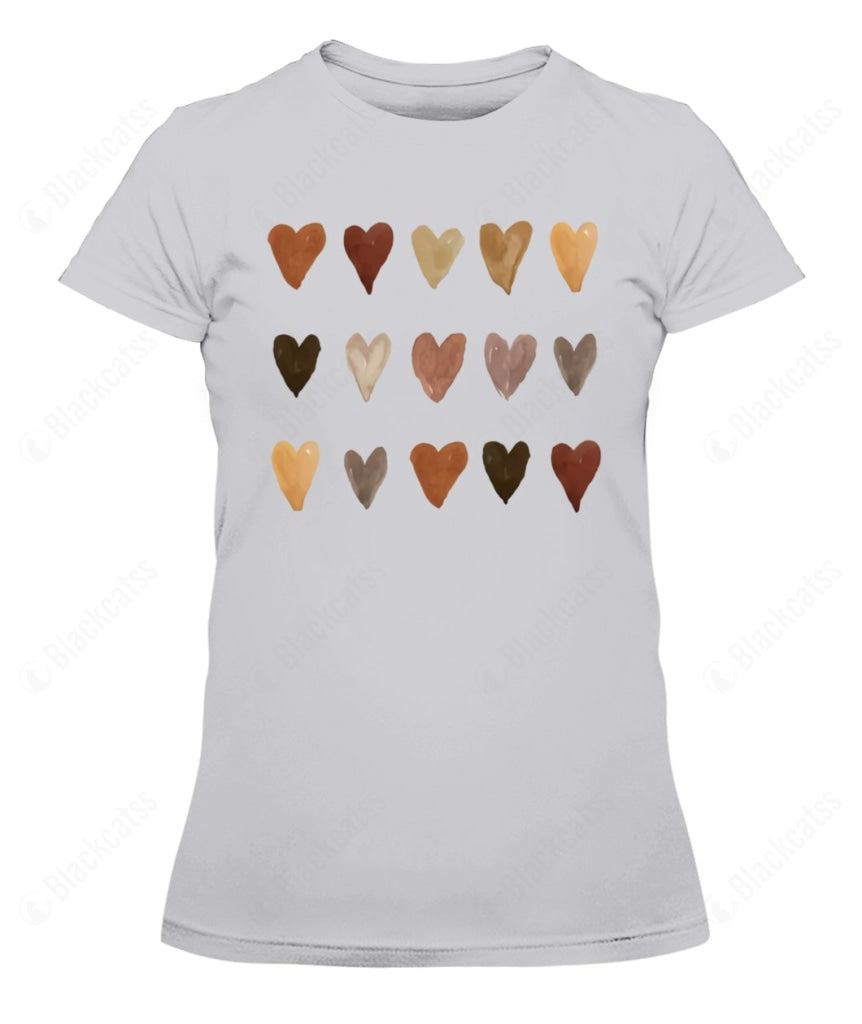 Watercolor Hearts Custom Graphic Apparel - Unisex Cotton T-Shirt