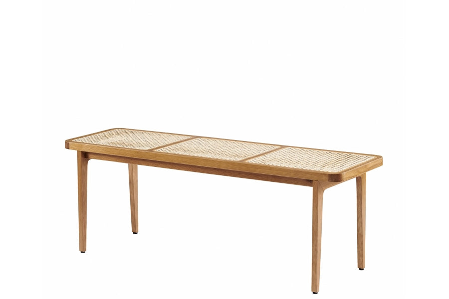 Le Roi Bench - Solid Oak with French Rattan Inlay